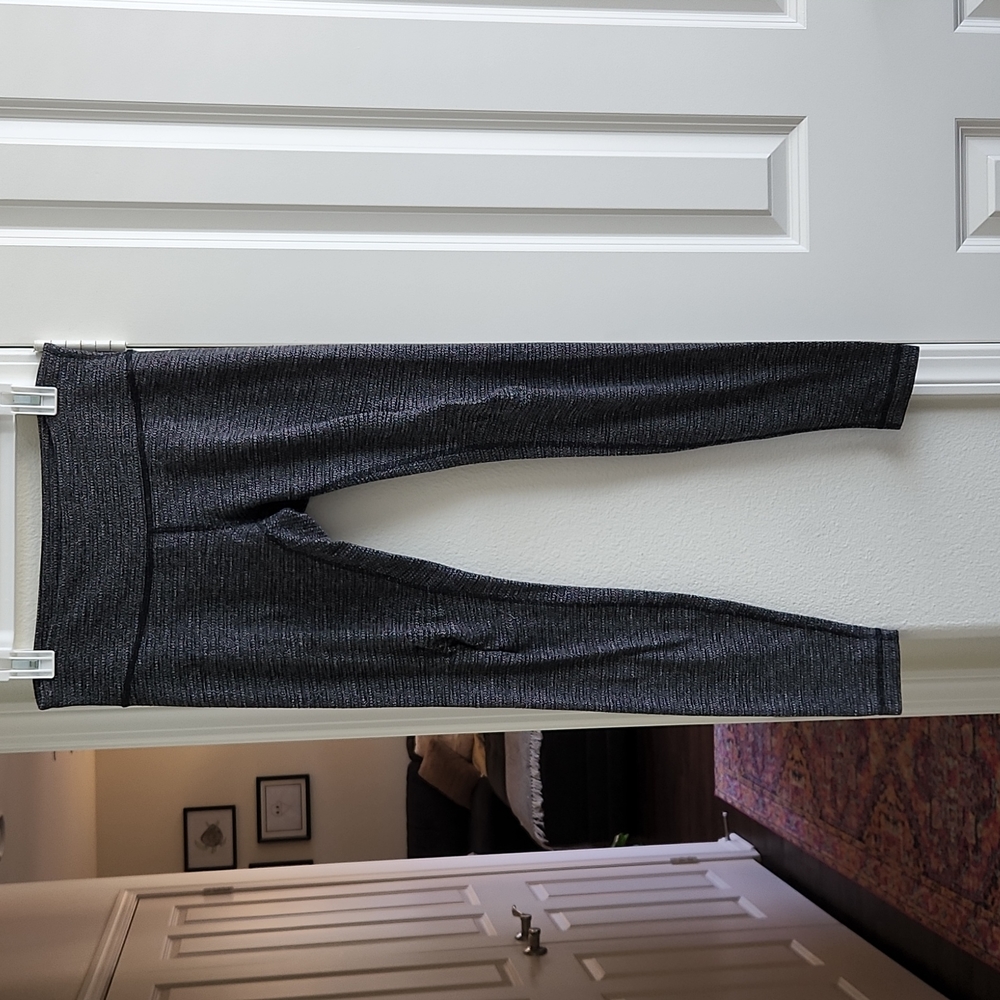Lululemon knit leggings full length black gray size 10